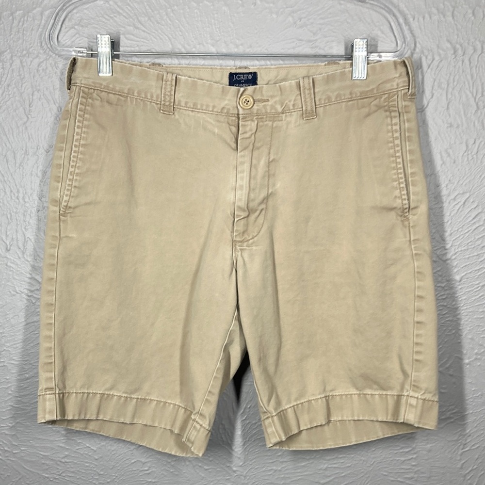 J. Crew Distressed Gramercy Tan Khaki Shorts Men's Size 32